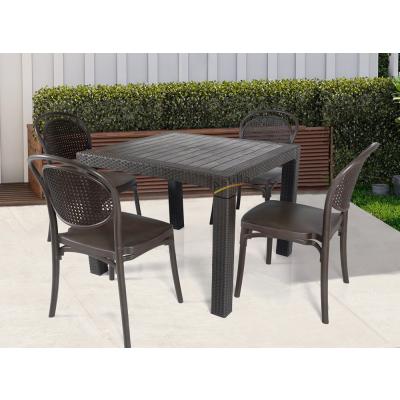 212 214 Rattan plastik masa takımı 90x90