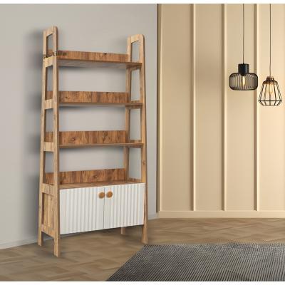 k07 modern kitaplık ceviz-krem