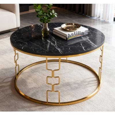 z12 zincir orta sehpa gold-siyah mermer